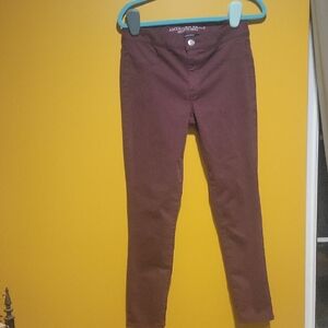 American Eagle Outfitters Women's Dark Red Skinny Jeans